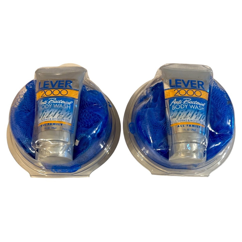 VINTAGE LEVER 2000 ANTIBACTERIAL BODY WASH GEL & SPONGE - NEW DEAD STOCK 1996